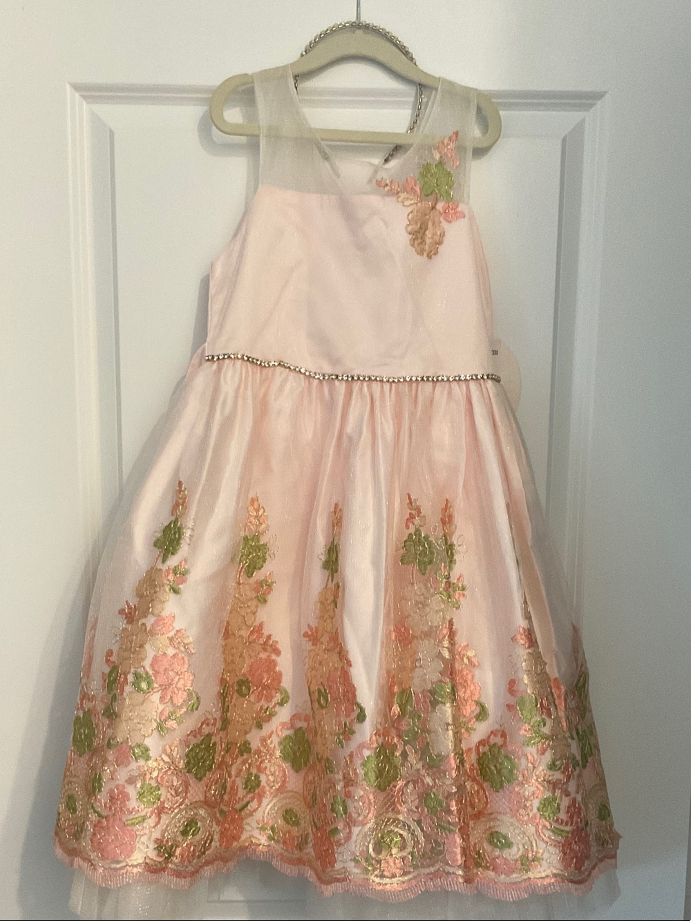 American Princess Pale Pink Floral Embroidered Formal Dress